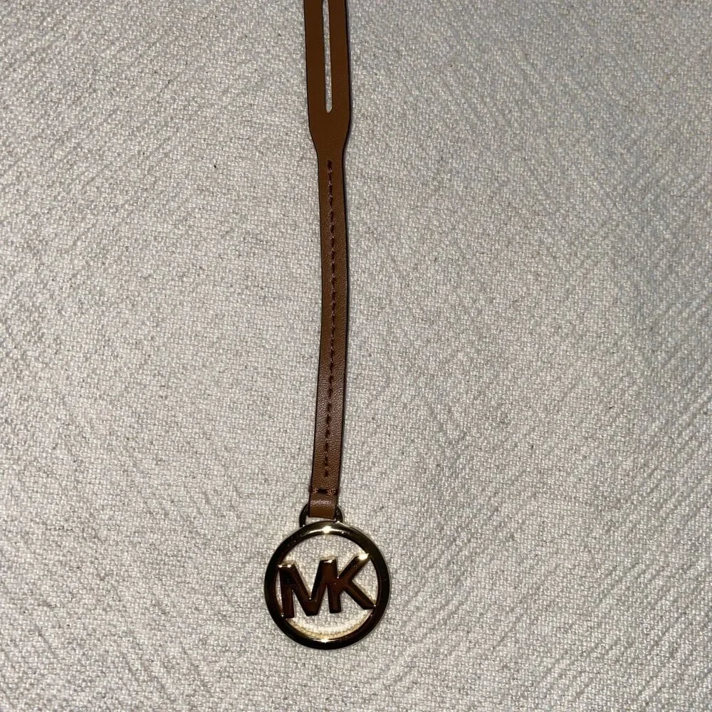 Michael Kors Leather & Gold Metal Bag Charm / Purse Hang Tag – NWOT
